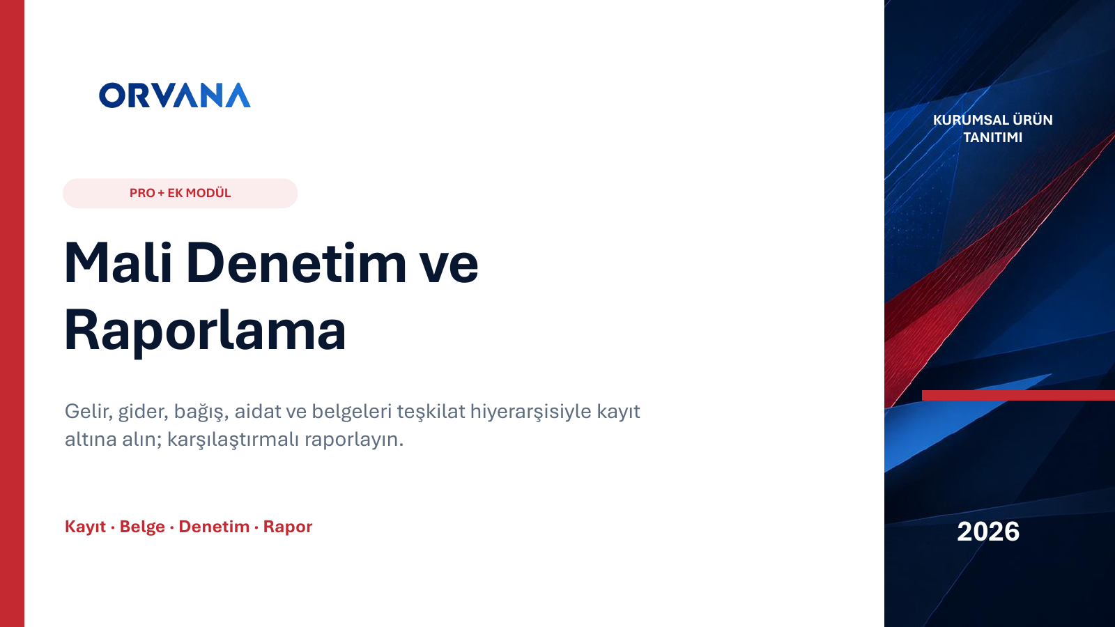 Mali Denetim ve Raporlama sunum kapağı